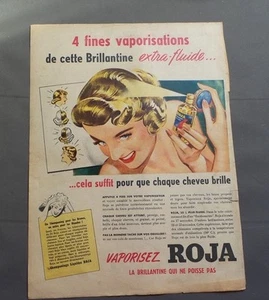 PUB PUBLICITE ANCIENNE ADVERT CLIPPING 70717 BRILLANTINE ROJA VAPORISEZ POISSE P - Imagen 1 de 1