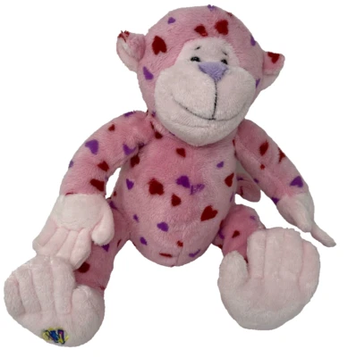 Pink Love Monkey Hearts Plush Stuffed Animal Retired No Code HM343 Webkinz Ganz - Image 1 of 4