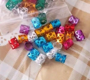 Lot de 100 accessoires coiffure multicolore, idéal dreadlocks, tresses. - Picture 1 of 2