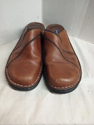 Dr. Scholls Margie Brown Leather Clogs Mules Slides Slip On Ladies Size 9 - Image 1 of 4