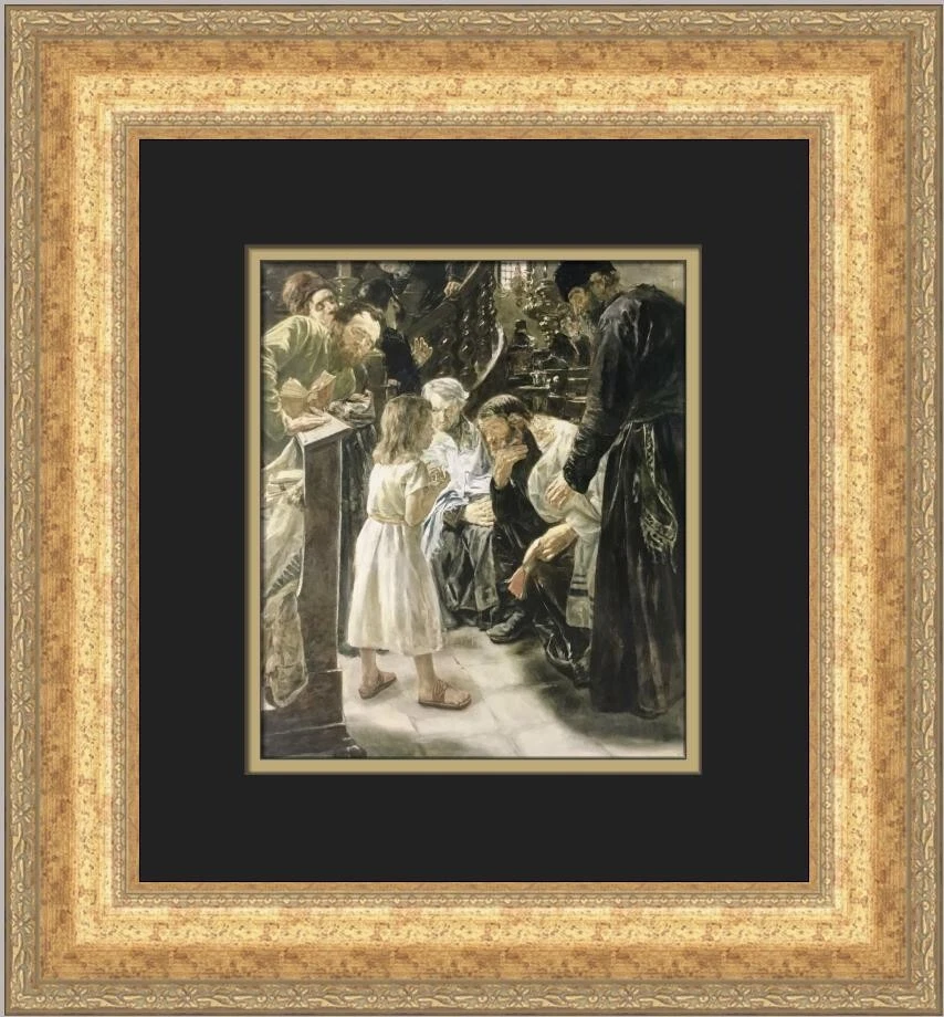 Max Liebermann 12 años Jesús en el Templo impresión enmarcada personalizada Foto 1 de 2