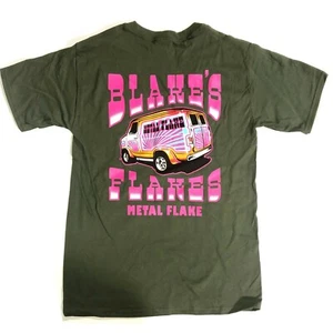 Blakes Flakes Metal Flake T Shirt Dark Green - Picture 1 of 2