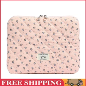 Gesteppte Laptophülle mit Blumenmuster für 11-Zoll-Laptop-Tablets (Rosa) - Bild 1 von 12