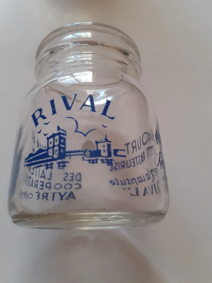 Ancien pot Yaourt RIVAL AYTRE Chte Mme (publicité ,yoghourt, yahourt, laiterie) - Photo 1/4