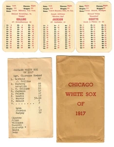 APBA Baseball single column Great Teams of the Past 1917 White Sox team Card set - Picture 1 of 1
