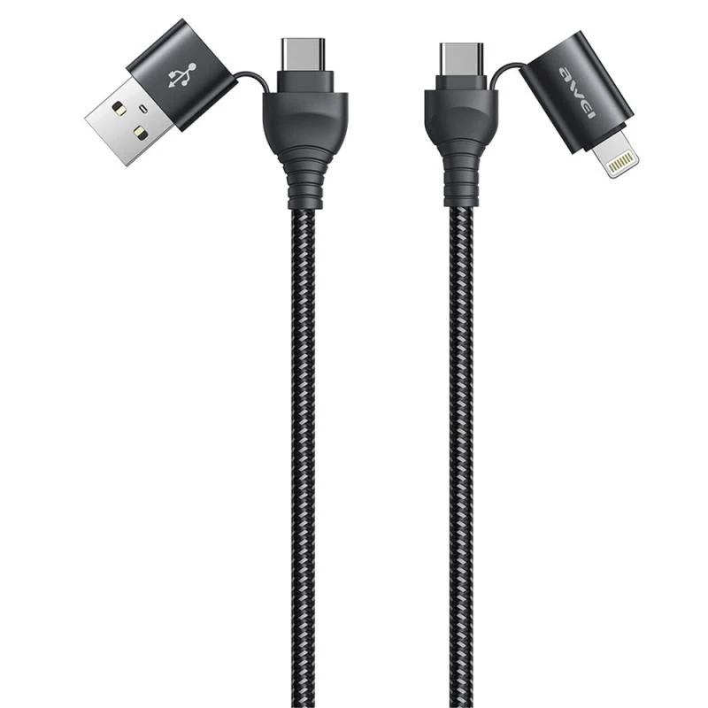 Cable de carga rápida awei CL-126 1,2 m 4 en 1 USB a USB-C / Tipo-C de 8 pines desde Foto 1 de 1