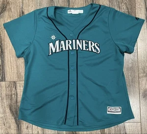 Seattle Mariners Teal Majestic Cool Base Stitched Button Jersey Women’s Size 2XL - Picture 1 of 7