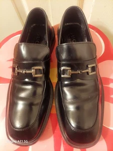 Vintage Gucci Men's Leather Shoes. Black. 9.5 D. Italy. Condition Is Very Good. - Picture 1 of 10