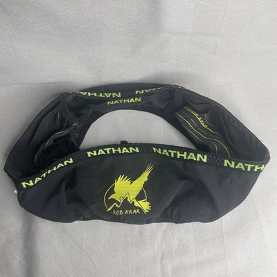 Cinturón utilitario para correr Nathan Vaporkrar Waistpak gris amarillo 32” ajustable talla L Foto 1 de 4