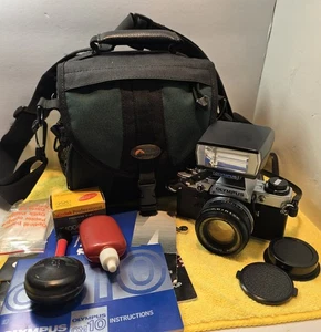 Olympus OM 10 35MM SLR Camera with 50 Lens. Works - Picture 1 of 11