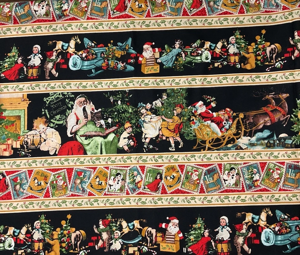 1 Yarda “Emporio de Navidad “Border 44” Ancho 100% Algodón Foto 1 de 1