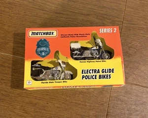 Brand New Matchbox Electra Glide Police Bikes Set Series 2 Harley Davidson - Picture 1 of 4