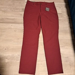 Eddie Bauer Hose Damen 12 Curvy Travel Stretch 33x30 Reißverschluss Wandern Kern UPF 50+ rot - Bild 1 von 13