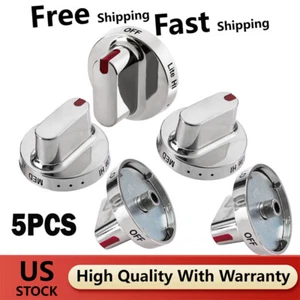 5 PCS DG64-00472A Gas Stove Knobs Replacement for Samsung Range Oven FX710BGS - Picture 1 of 12