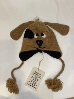 Boné chapéu de lã tricô cachorro cachorro com orelhas e gravata criança - Imagem 1 de 4