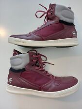 G Star Raw High Top Women's Men's Unisex Sneakers Shoes Maroon and Grey US 7 