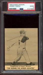 1958 Kahn's Wieners Baseball Johnny Temple PSA 2 - Picture 1 of 2