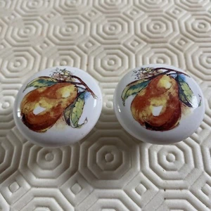 Ceramic Pear Drawer / Cabinet Knob Set of 2 - Picture 1 of 3