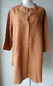FLAX Designs LINEN Jacket M & L NWT GOOD DAY JACKET GINGER - Picture 1 of 7