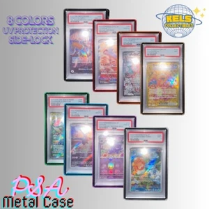 PSA Graded Card Magnetic Metal Slab Protector Bumper 8 Colors CGC UV Guard Case - Picture 1 of 18