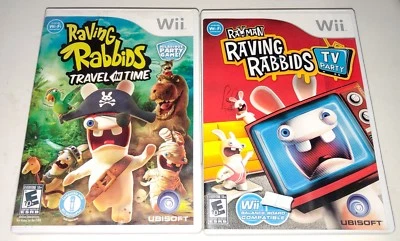 Nintendo Wii Games Raving Rabbids Travel In Time TV Party Wii Video Game Lot - Image 1 of 3