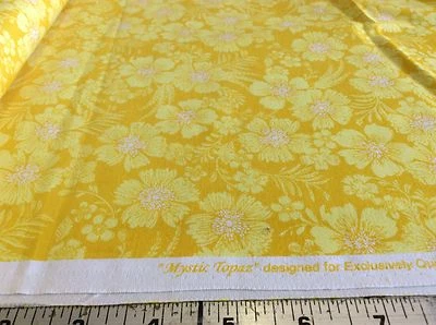 MYSTIC TOPAZ #60871-4-YELLOW FLOWERS FOR EXCLUSIVELY QUILTERS-BY THE YARD Foto 1 de 2