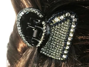 Neu schwarz mit klarem Kristall & Strass 1 1/2" Krallenclip - Bild 1 von 2