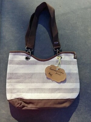 Mini de lona Thirty-One Crew en rayas de paja topo Foto 1 de 2