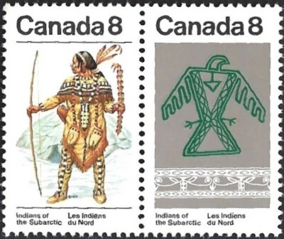 Canada  # 576/577  Pair    "SUBARCTIC INDIANS"    Brand New  1975 Original Gum - Image 1 of 2