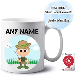 Personalisierter Jumbo 20 Unzen Angeln Fischer Becher Angler Mann Vater Arbeit Geburtstag Geschenke - Bild 1 von 24