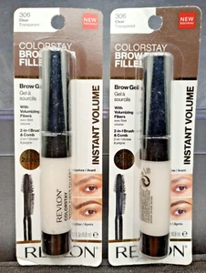 (2 Pack) Revlon Colorstay Brow Fiber Filler Gel #306 Clear - 0.23 Fl Oz Ea. - Picture 1 of 4
