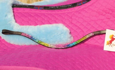 FSS Crystal Bling Browband RAINBOW BRIGHT OMBRE VIVID U Curve V Shape Straight - image 1 of 4