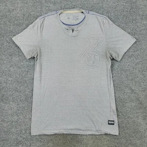 Buffalo David Bitton Shirt Men's Medium Gray 1973 Logo Spell Out Short Sleeve - Picture 1 of 16