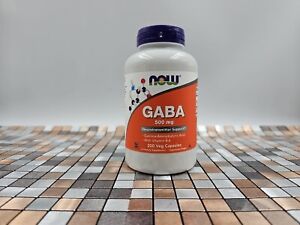 NOW Foods GABA 500mg 200 Caps Neurotransmitter Support Vitamin B6 Exp 12/28