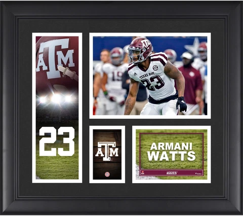 Armani Watts Texas A&M Aggies Framed 15" x 17" Player Collage Cover