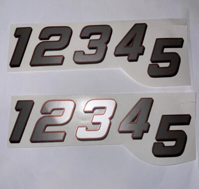 银色带黑色阴影红色轮廓编号 # 1-5 R/C 汽车乙烯基盒 L2 — 第 1/4 张图片