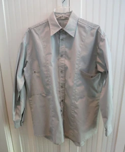 Camisa Occidental Hecha a Mano Gris Blanco A Cuadros Calce Relajado Botones Bolsillos Delanteros XL - Imagen 1 de 13