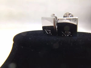 Authentic NINA RICCI NR Logo Design Silver tone Clip-on Earrings 5E191460" - Picture 1 of 5
