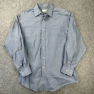 Camisa de vestir Brooks 346 para hombre 15,5 32/33 azul manga larga botón delantero algodón Foto 1 de 4