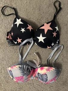 Paket mit 2 rosa VS BHs Größe 32C überall zu tragen Push Up - Bild 1 von 4