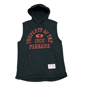 Under Armour Project Rock Sleeveless Hoodie Men's Medium Iron Paradise Black - Picture 1 of 10