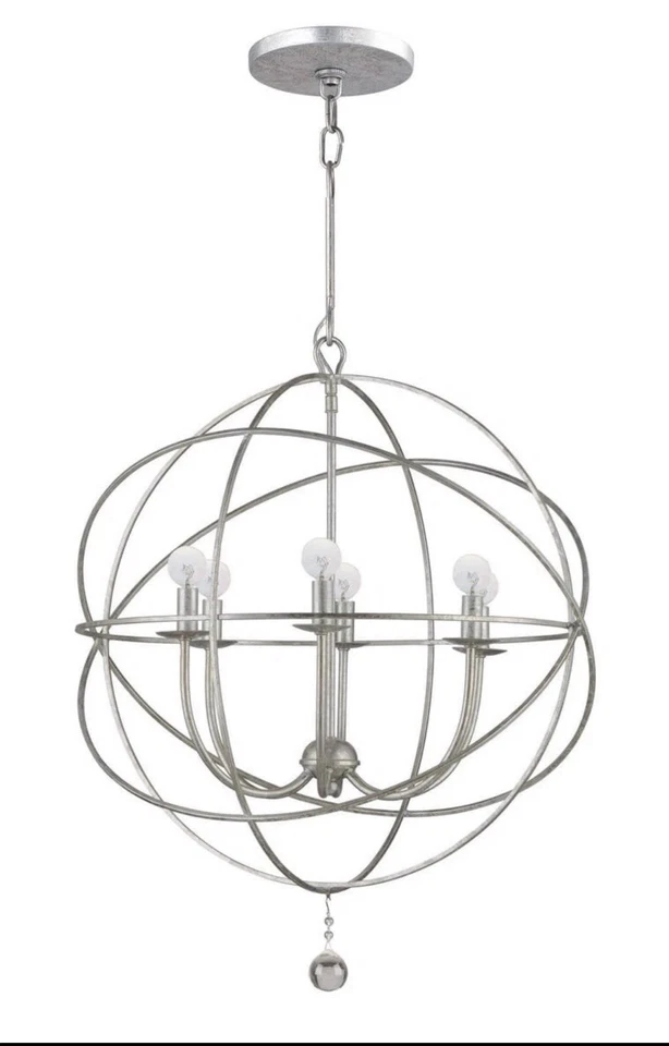 Lámpara de araña Crystorama 9226-OS Solaris de 6 luces en plata antigua Foto 1 de 1