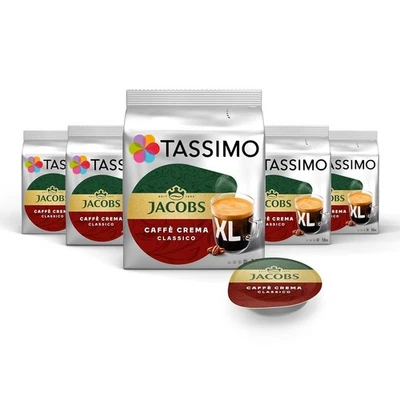 Tassimo Capsules Jacobs Caffè Crema Classico XL, 80 Coffee Capsules, Pack of 5 - Bild 1 von 4