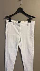 J Jill Wearever Refined Woven Trousers/Pants.  White. Size 8 - Picture 1 of 9