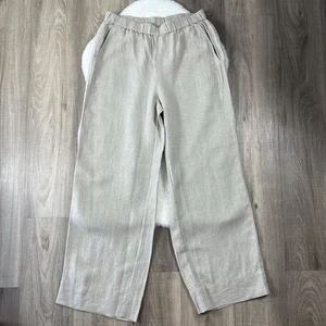 Eileen Fisher organic linen wide leg pants S Small Undyed - Picture 1 of 9