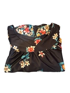 Vintage ANTHONY RICHARDS GrannyCore LOUNGEWEAR Women’s Size Med, Black Floral - Picture 1 of 1