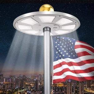 New Solar Powered Flag Pole Light 26/136 LED Auto Active Super Bright Waterproof - Picture 1 of 21