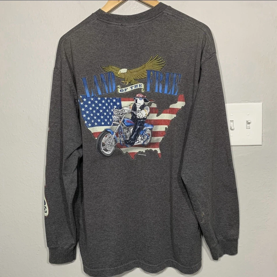 Винтажный мотоцикл 2000-х Big Dogs Born to Ride серый с длинным рукавом размер XL - Изображение 1 из 4