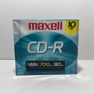 Maxell CD-R Rohlinge PC Computer 700MB 80min 48x 10er Pack Jewel Cases Neu in OVP - Bild 1 von 5