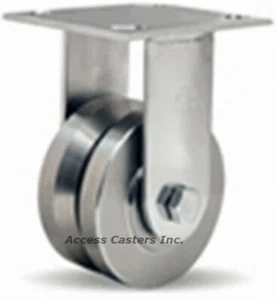 Rueda rígida R-STA-4SVB Hamilton 4" acero inoxidable ranura en V, capacidad 800 libras - Imagen 1 de 1